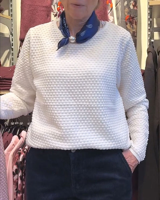 Round Neck Pullover Solid Color Sweatshirt