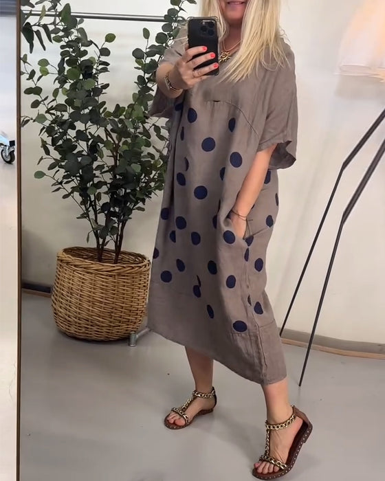 Loose Casual Polka Dot Print Dress