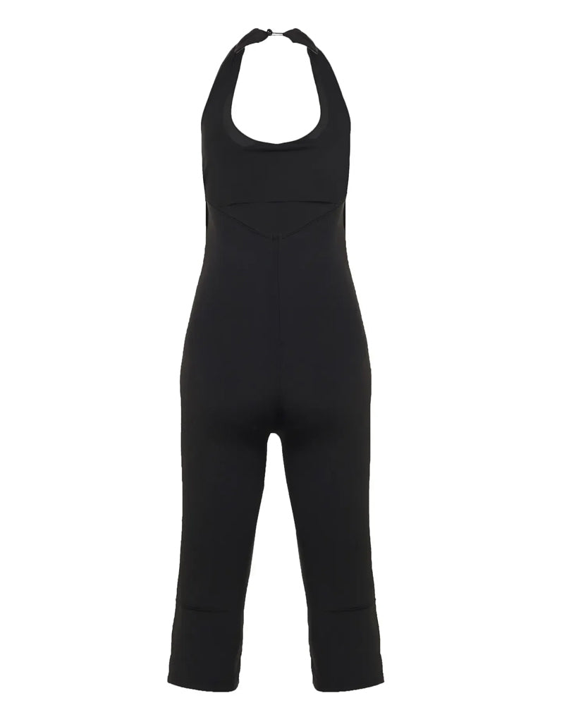 Square Neck Sleeveless Fitted Waist Jumpsuit