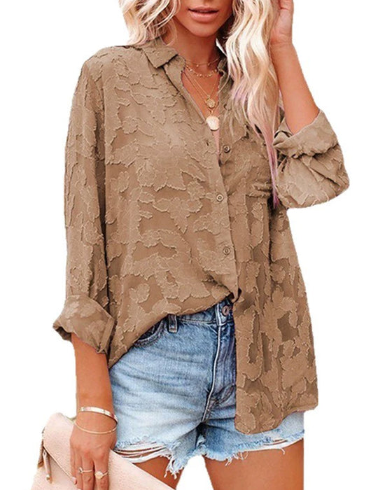 Chiffon Jacquard Sheer Blouse