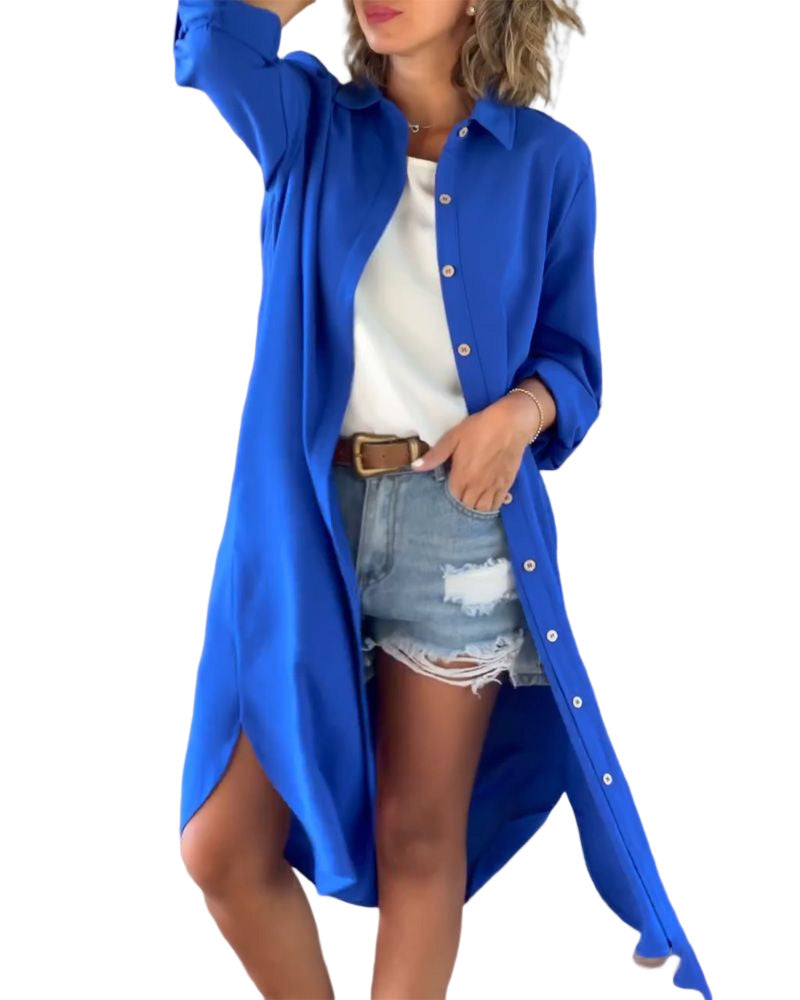 Solid Color Long Sleeve Top