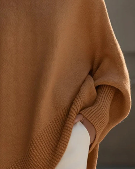 Round Neck Loose Mid-Length Jumper