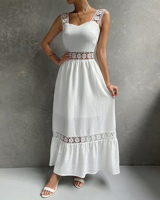Lace Trim Hollow Out Cami Dress