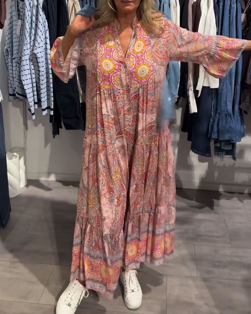 Casual Vacation Long Printed Dress