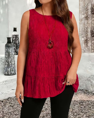 Pleated Sleeveless Tank Top