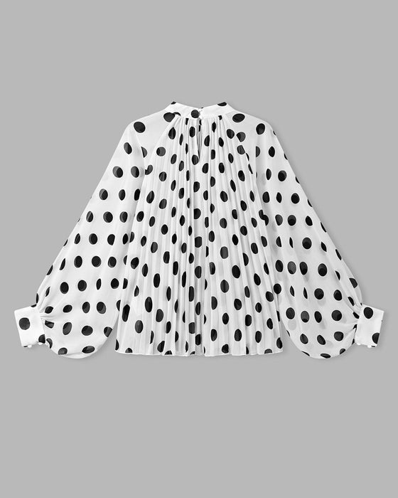 Casual Polka Dot Long Sleeve Blouse