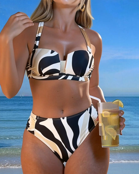 Vacation Animal Print Wireless Bra Bikini