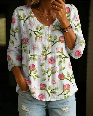 Floral Print Loose Blouse