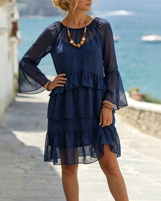 Layered Sheer Ruffled Dresses