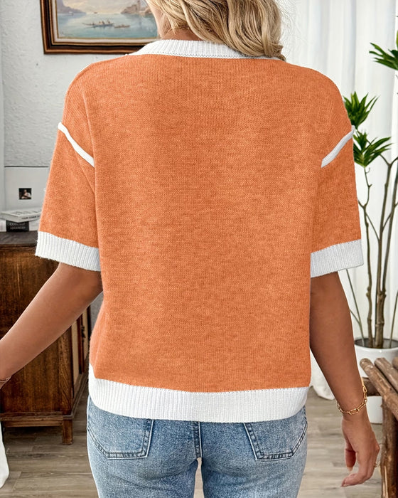 Three-Dimensional Floral Knit Top