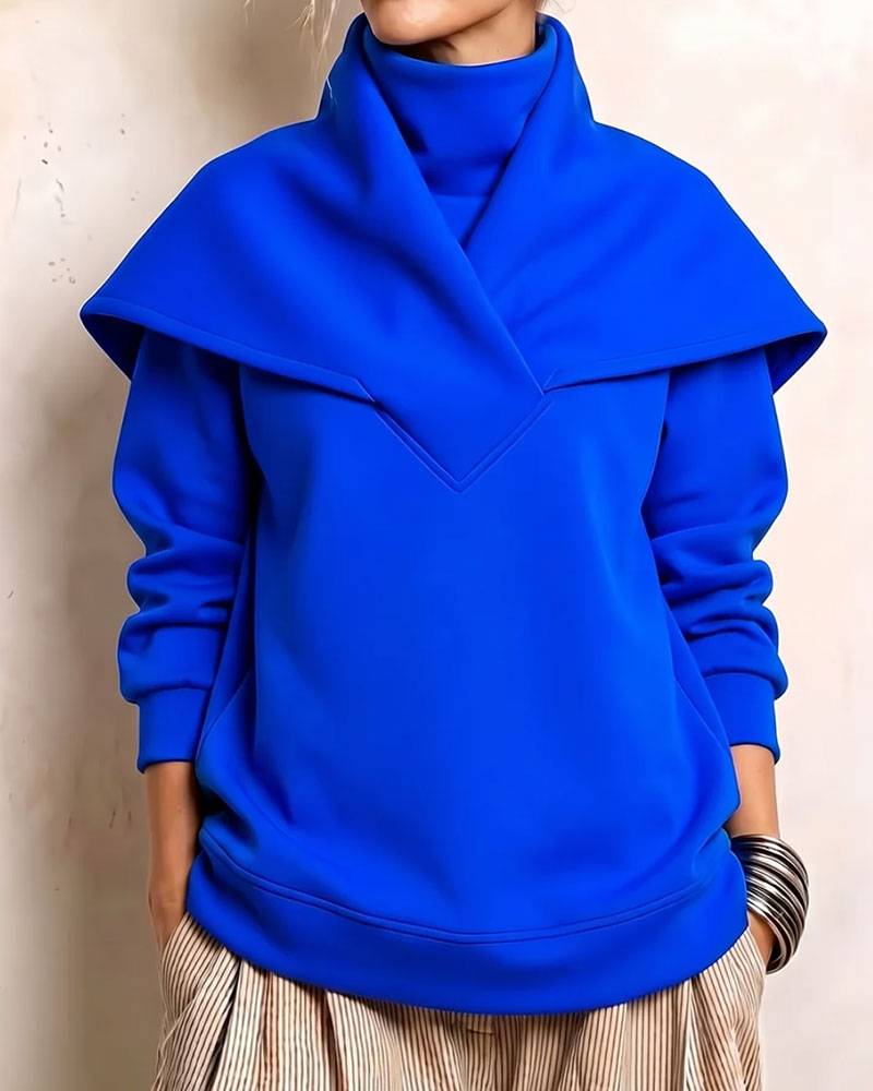 Double-Layered Turtleneck Sweatshirt