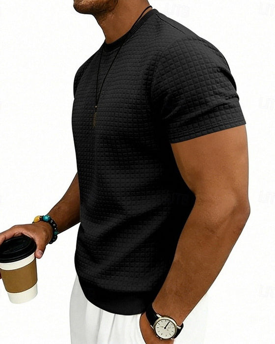 T-Shirt Ribbed Crewneck Short-Sleeve