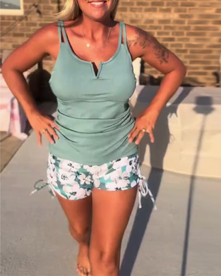 Casual Printed Two-Piece Swimsuit