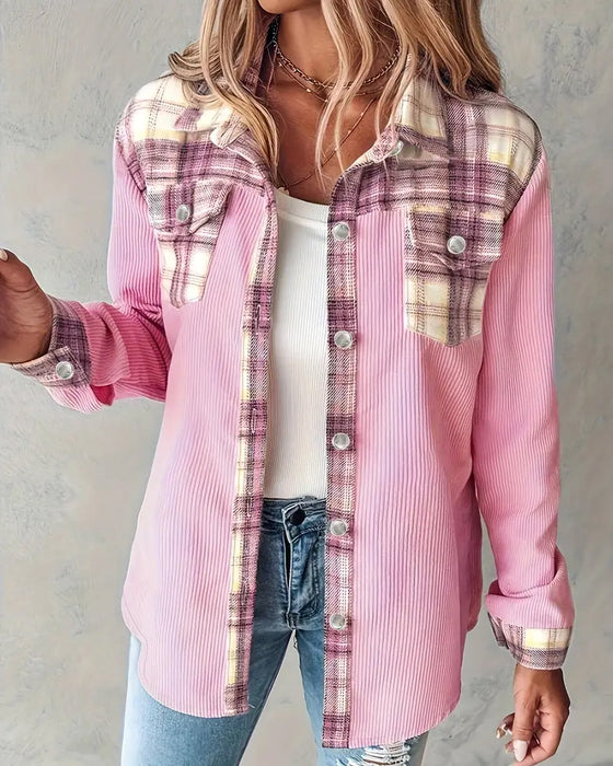 Plaid Patchwork Fashionable Shirt