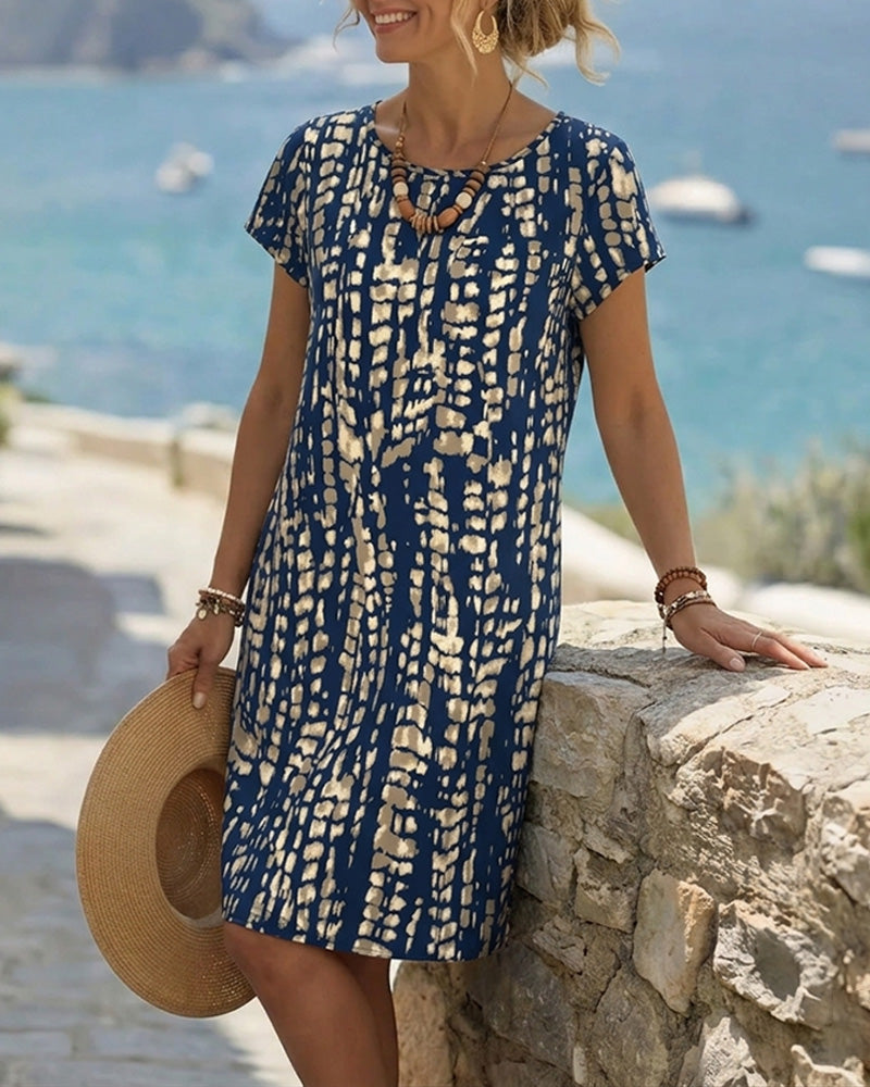 Geometric Print Shift Dress