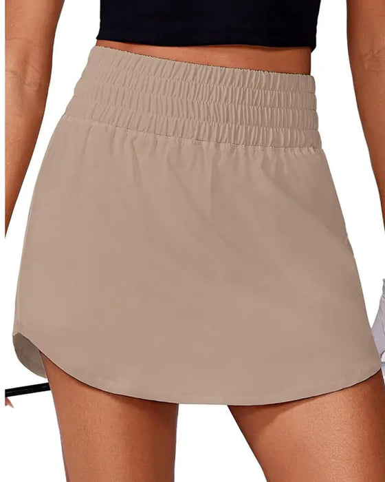 Casual Solid Color Mid Waist Skirt