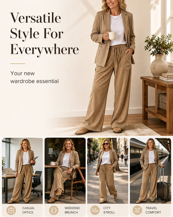 Pocket Drawstring Long Pants
