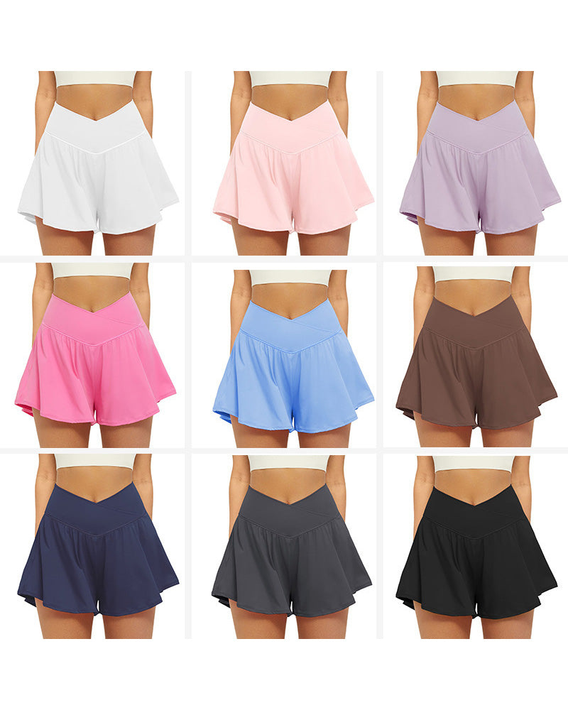 High Waist Solid Color Shorts