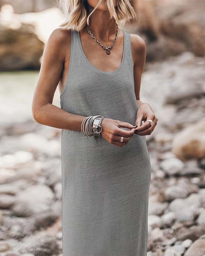 Slim Fit And Comfortable Sleeveless Dress