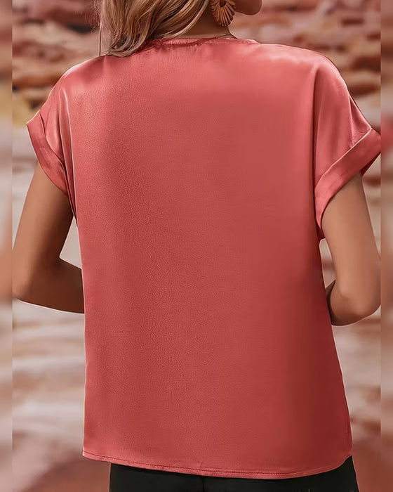 Cowl Neck Flowy Blouse