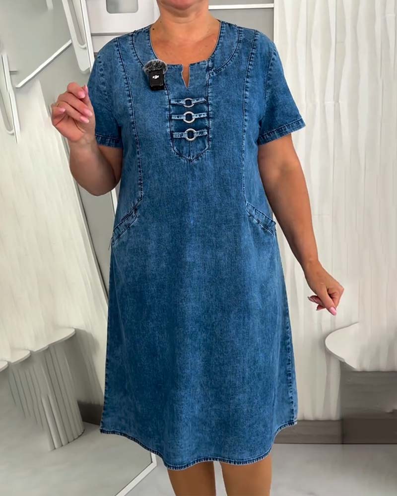Metal Buckle Decor Dress