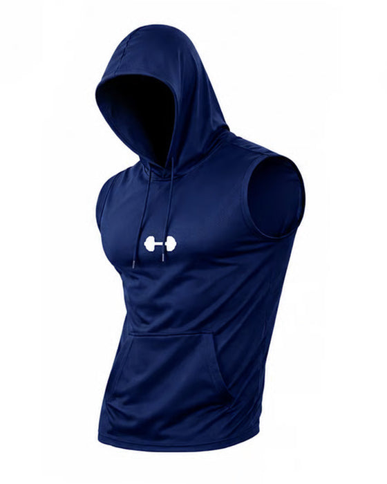 Hooded Sweatshirt Sleeveless Drawstring Tank Top