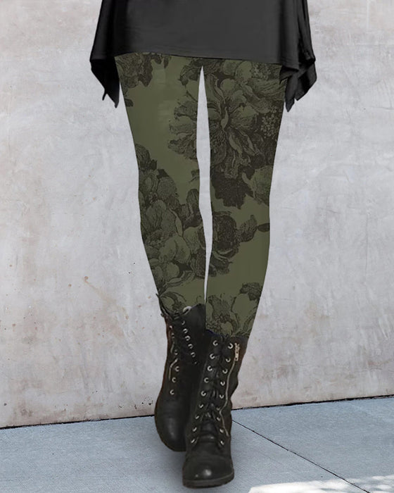 Elegant leggings with floral print