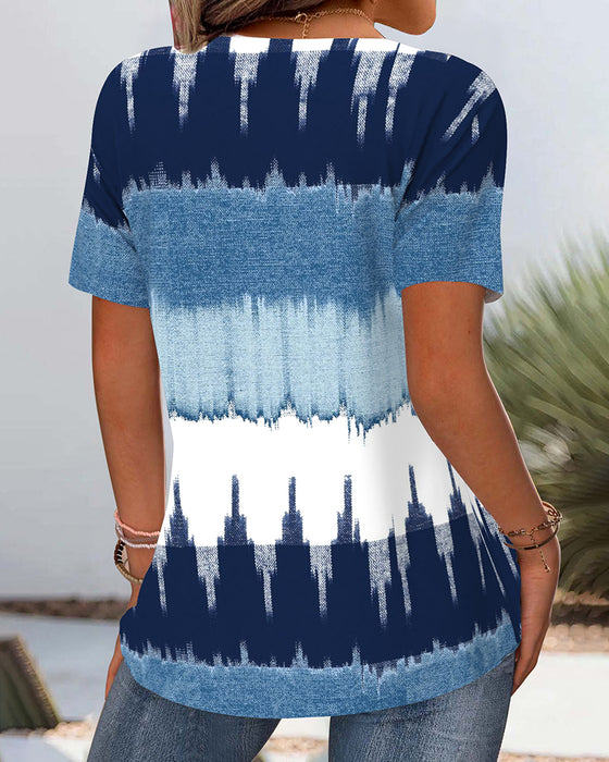 Casual Contrast Print T-Shirt