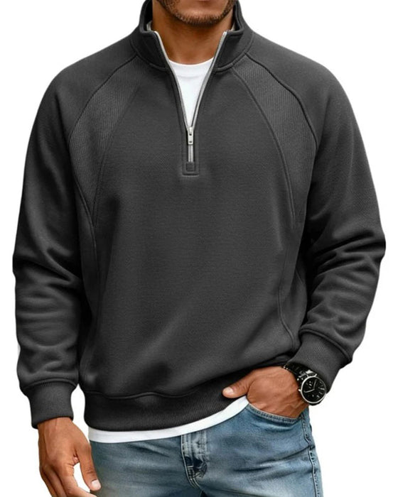 Half Zip Stand Collar Sweatshirt