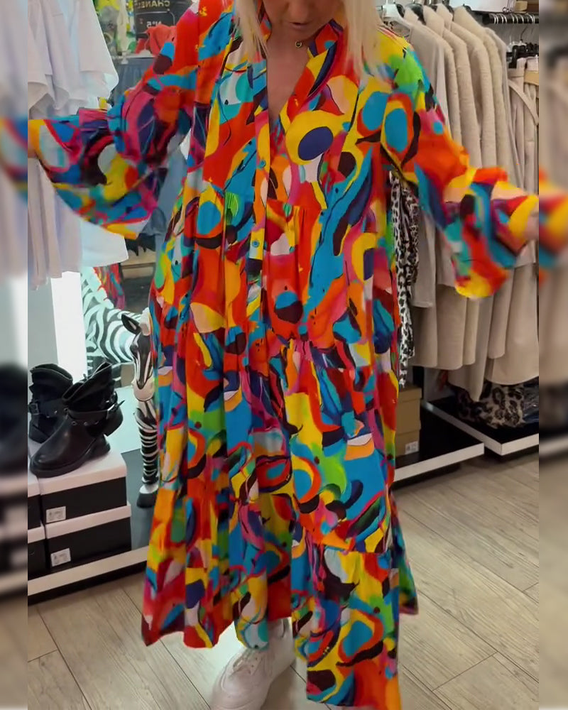 Abstract Graffiti Long Dress