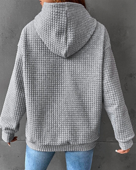 Solid color hooded sweatshirt