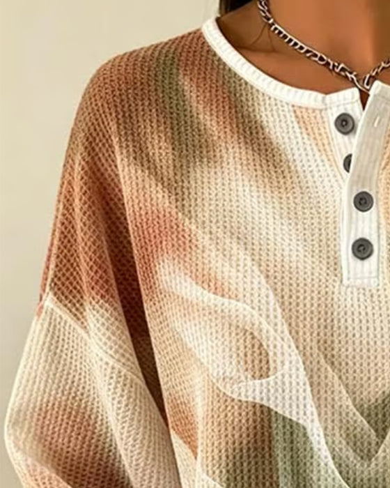 Ombre Print Long Sleeve Sweatshirt