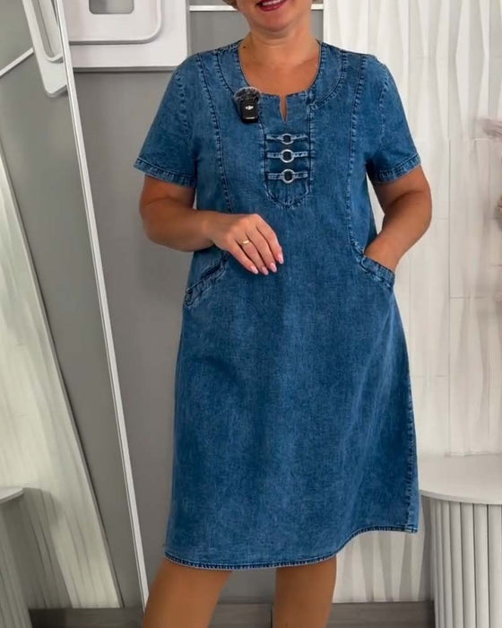 Metal Buckle Decor Dress