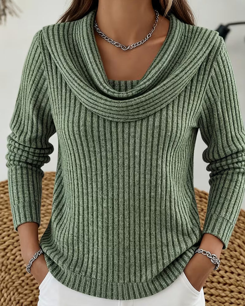 Casual Long Sleeve Solid Top