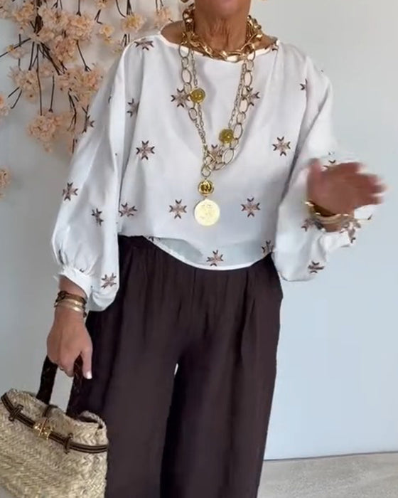 Loose Dropped Shoulder Blouse