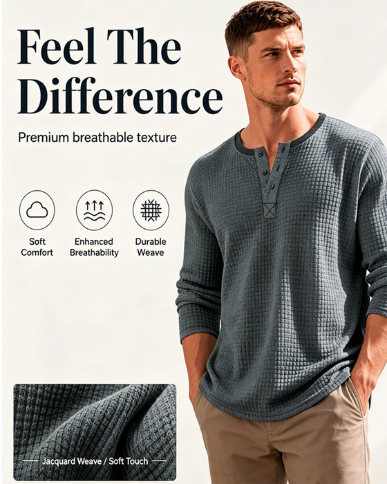 Men's Solid Color Long Sleeve Top