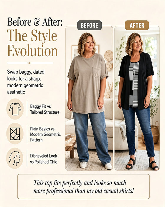 Patchwork Fake Two-Piece Blouse