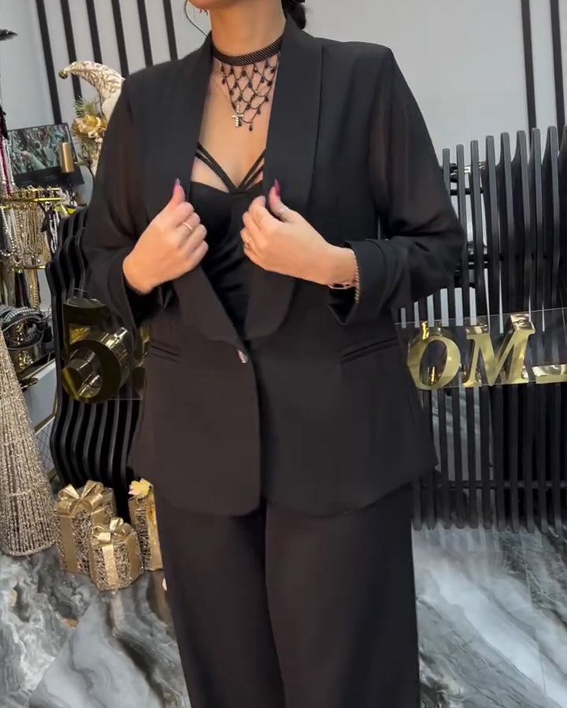 Stylish Solid Color Lapel Coat