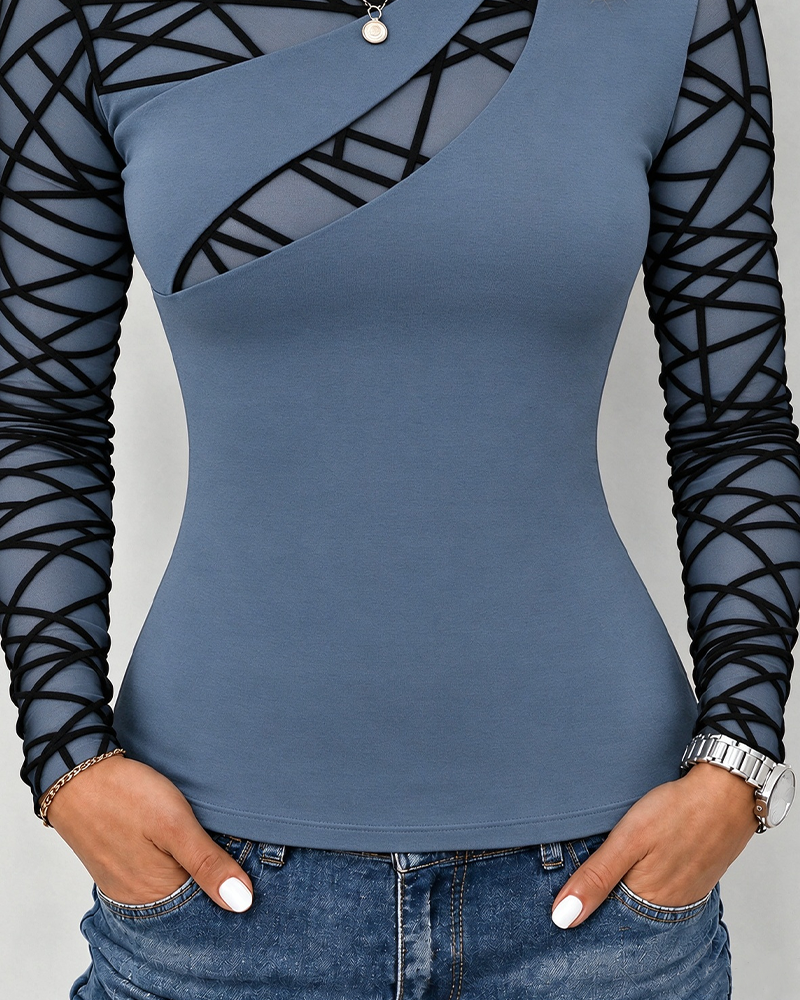 Crew Neck Cross Solid Top