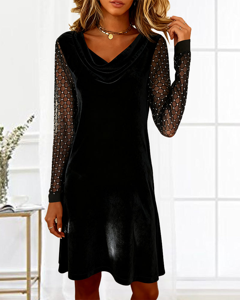 Solid Color Long-Sleeved Straight Dress