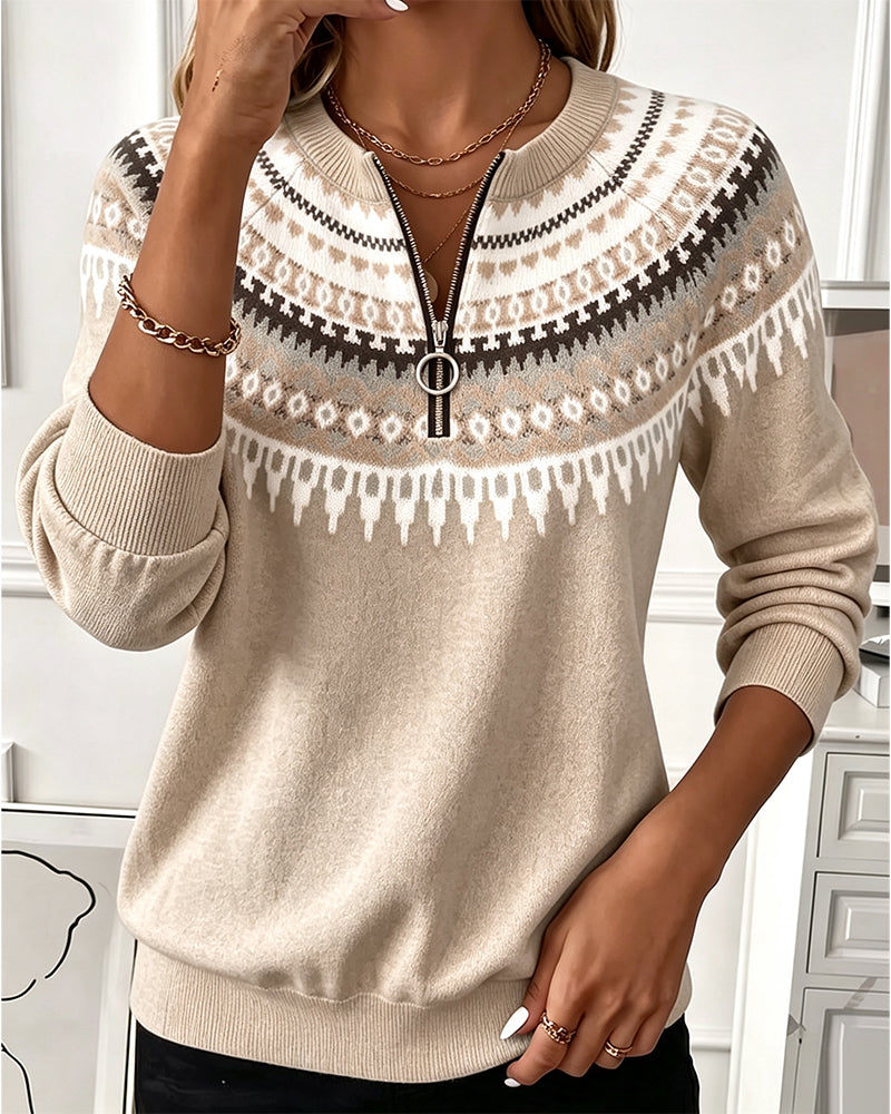 Color-Block Zip Long Sleeve Sweatshirts