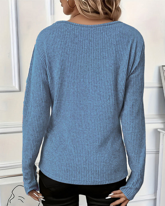 Casual Long Sleeve Zip Top
