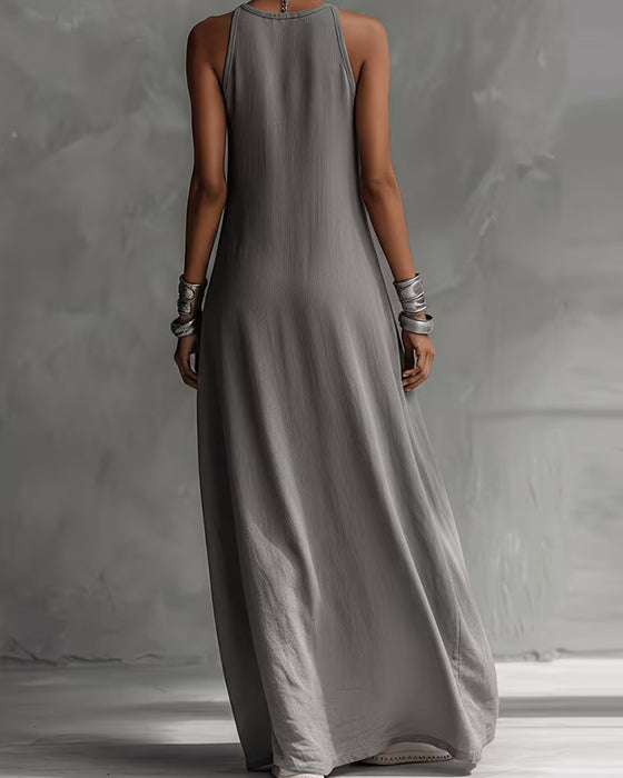 Sleeveless Pocket Maxi Dress