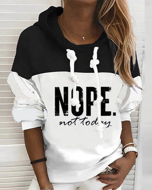 Letter Printed Casual Hoodie