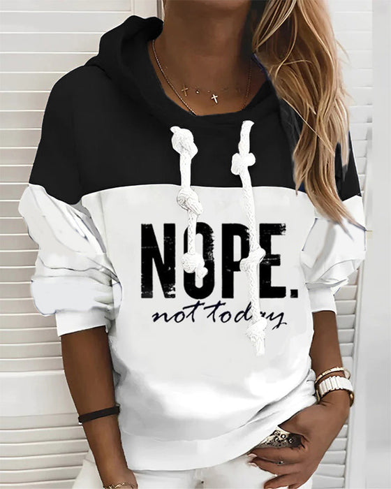 Letter Printed Casual Hoodie