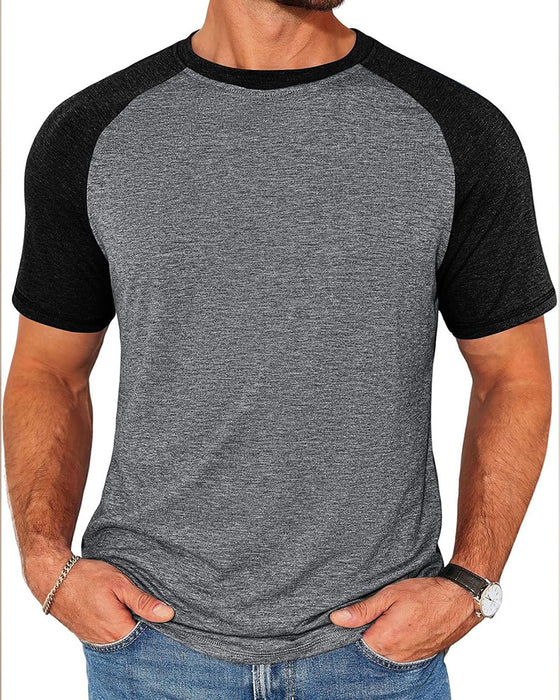 Contrast Round Neck Men's Fitted T-Shirt