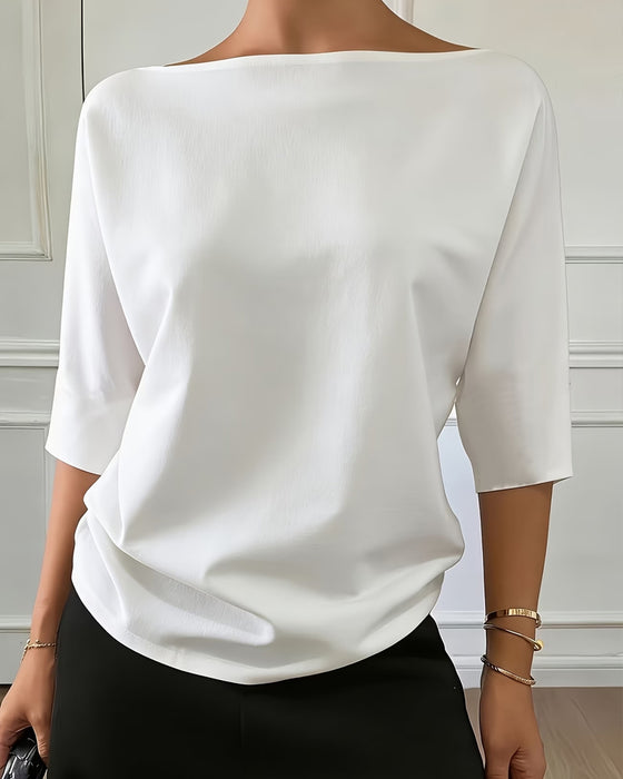 Off-The-Shoulder Three-Quarter Sleeve Top