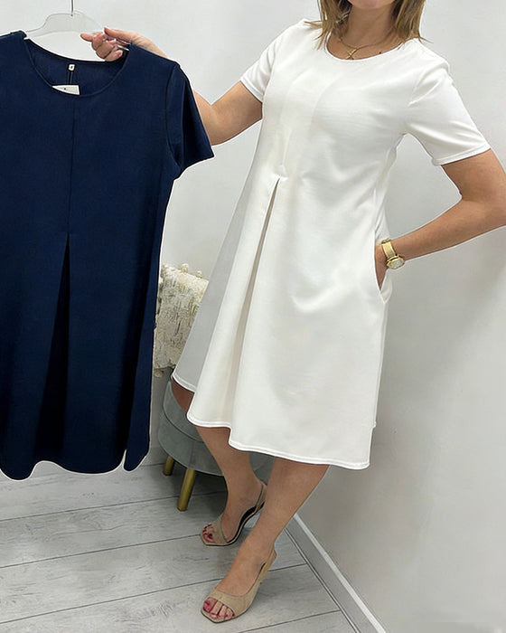 Simple Short Sleeve A-Line Dress