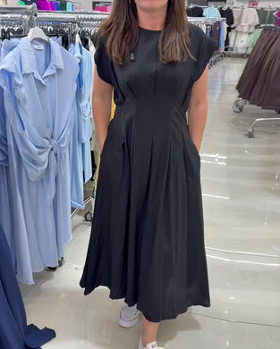 Shirred Flutter Sleeve Waist Dress