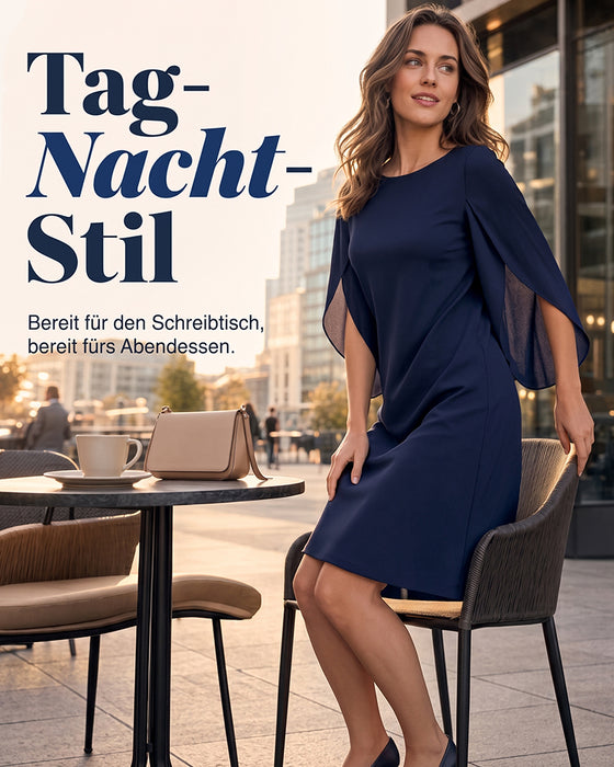 Round Neck Solid Dress